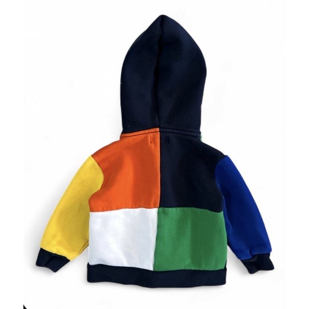 Ralph Lauren Colorblock Full Zip Hoodie Sweatshirt Baby Boy 12 Months Pony Logo - Picture 7 of 8